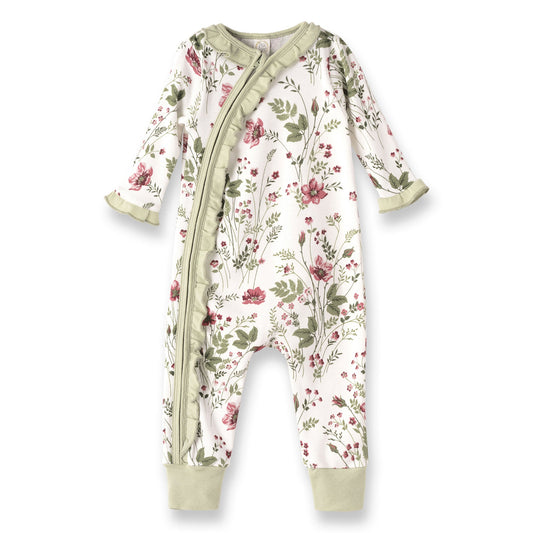 Pretty Petals Bamboo Floral Zipper Romper