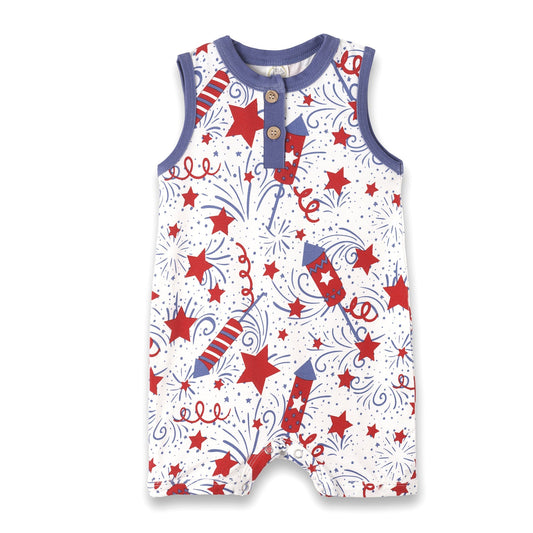 Patriotic Sleeveless Shortie Romper