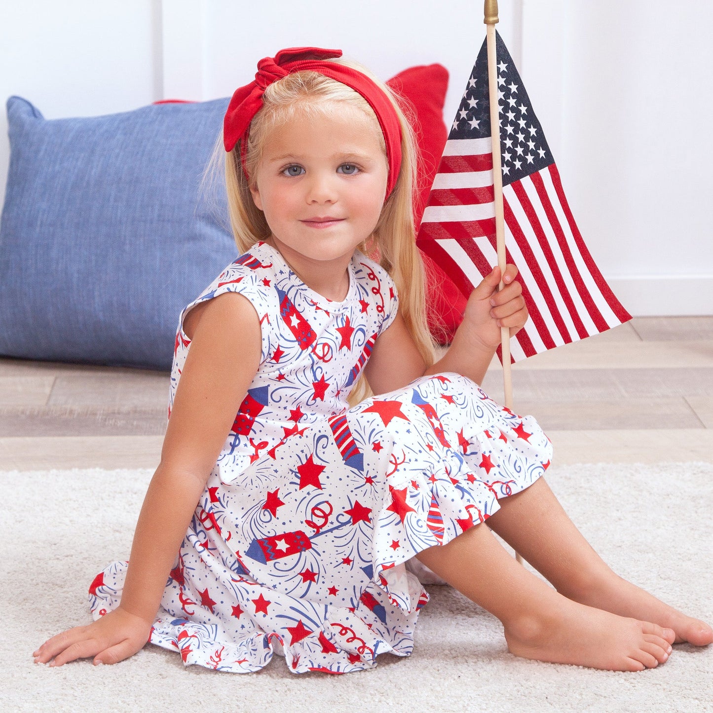 Patriotic Sleeveless Twirl Dress