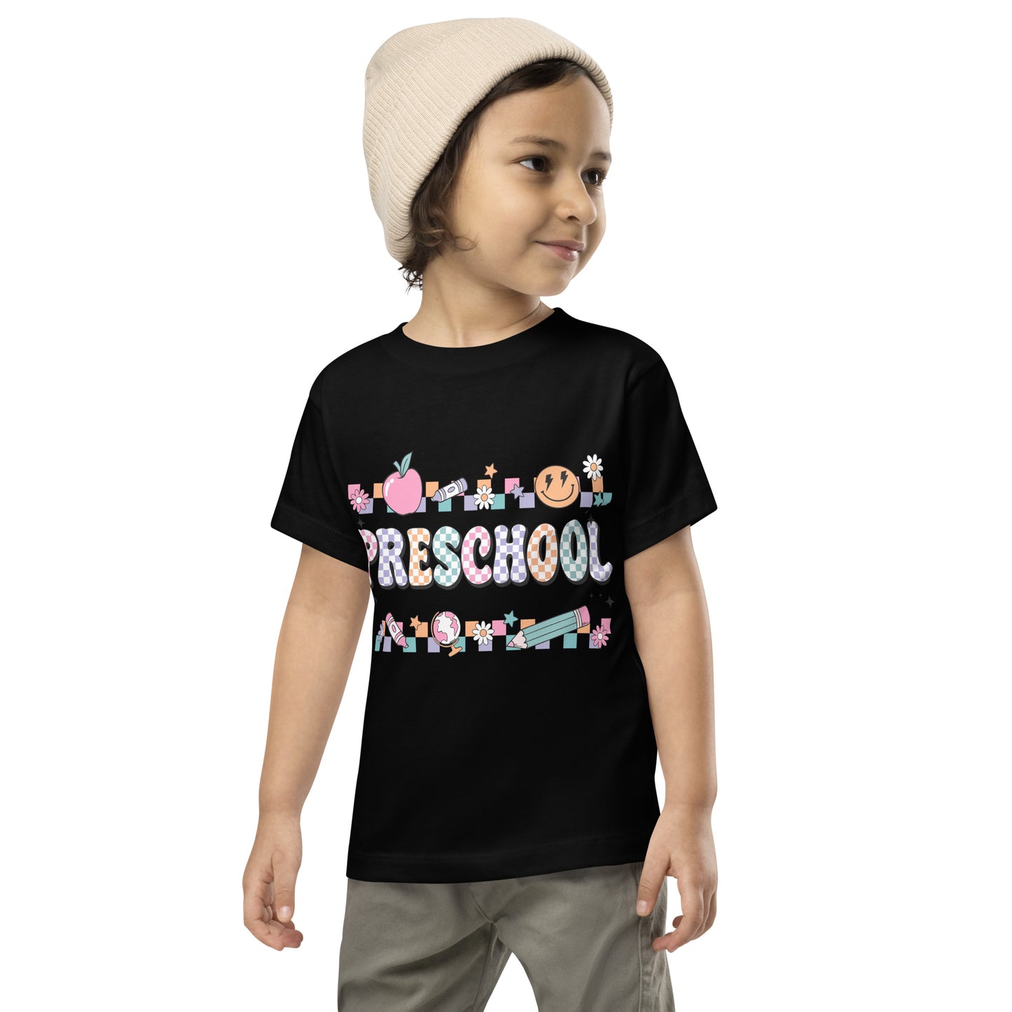 Preschool T-Shirt Retro Checker Top, Back to School, Toddler Short Sleeve Tee