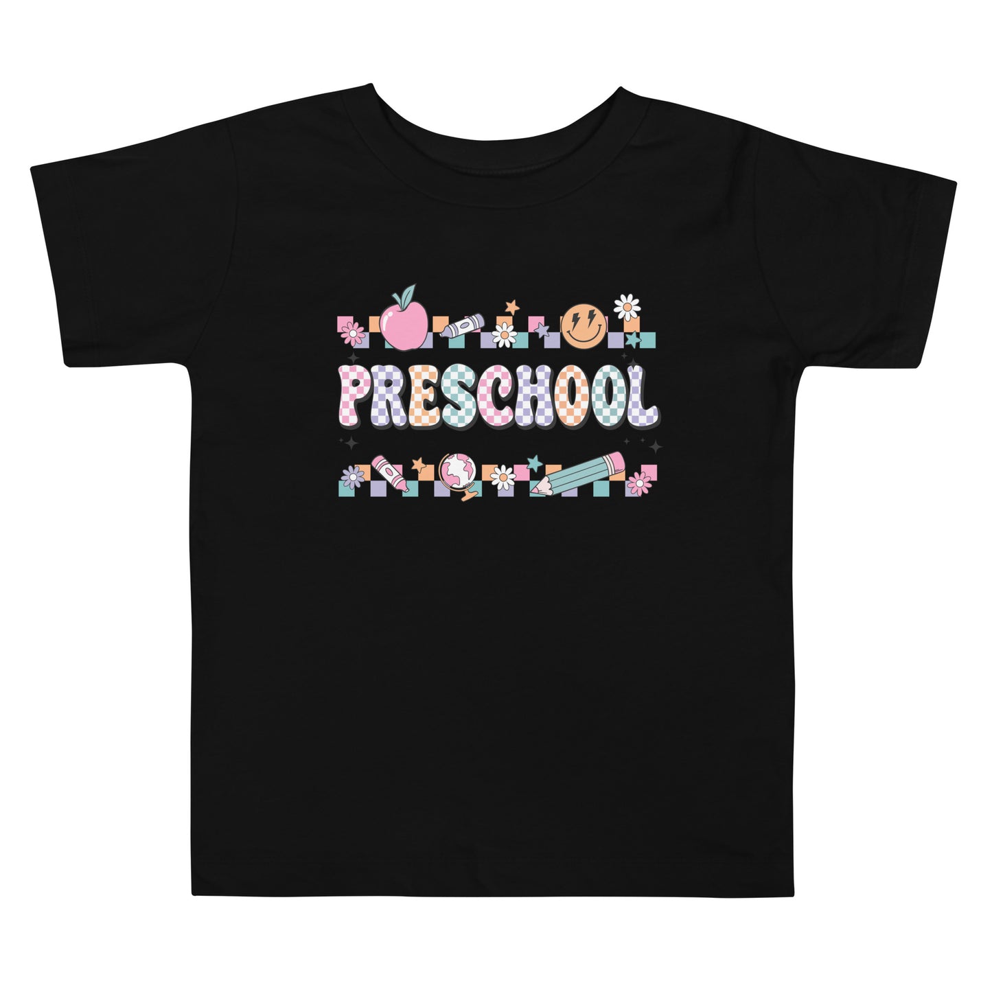 Preschool T-Shirt Retro Checker Top, Back to School, Toddler Short Sleeve Tee