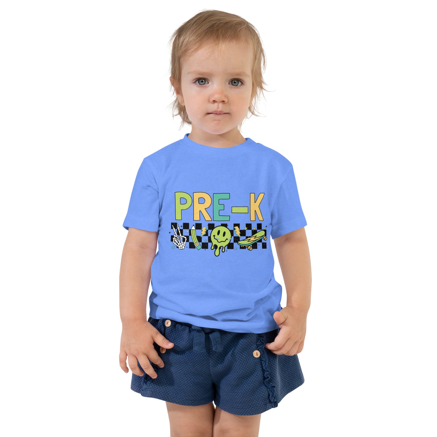 Pre-K T-Shirt Retro Skate Natural Shirt, Back to School T-Shirt Toddler