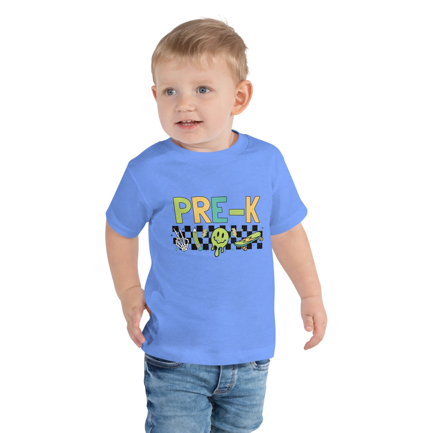 Pre-K T-Shirt Retro Skate Natural Shirt, Back to School T-Shirt Toddler