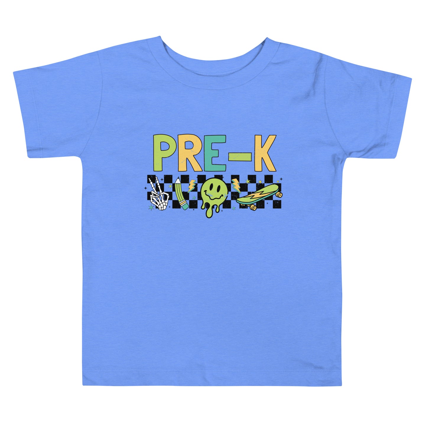 Pre-K T-Shirt Retro Skate Natural Shirt, Back to School T-Shirt Toddler