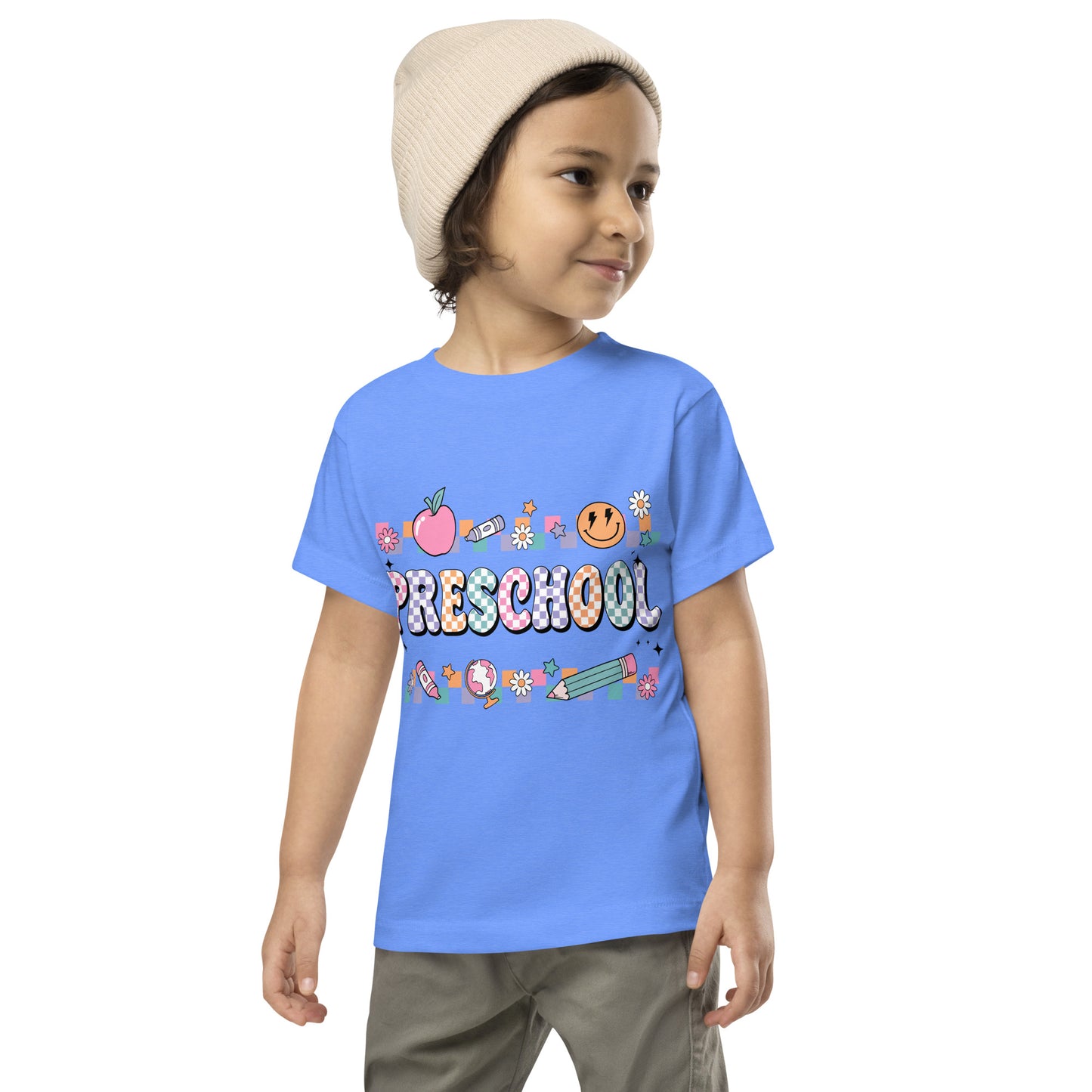 Preschool T-Shirt Retro Checker Top, Back to School, Toddler Short Sleeve Tee