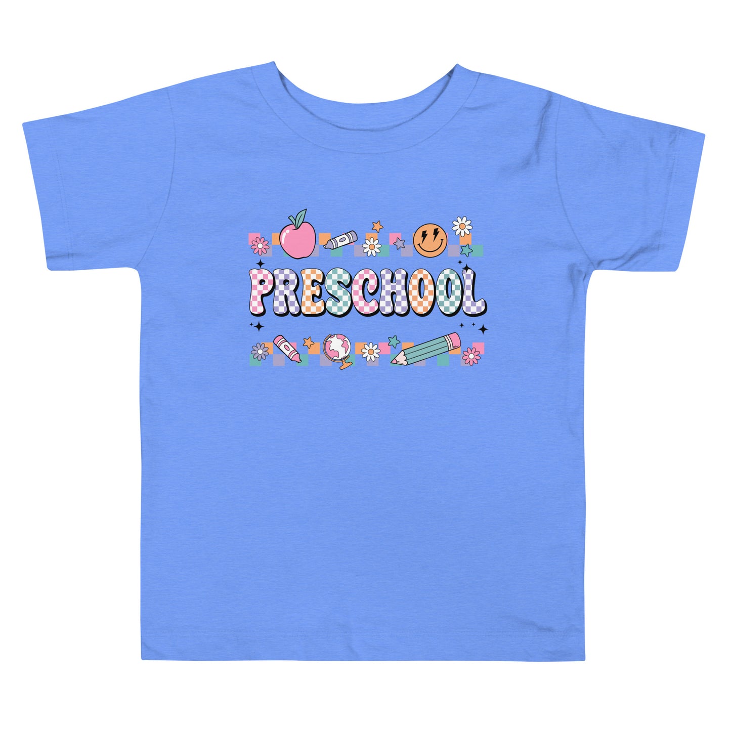 Preschool T-Shirt Retro Checker Top, Back to School, Toddler Short Sleeve Tee