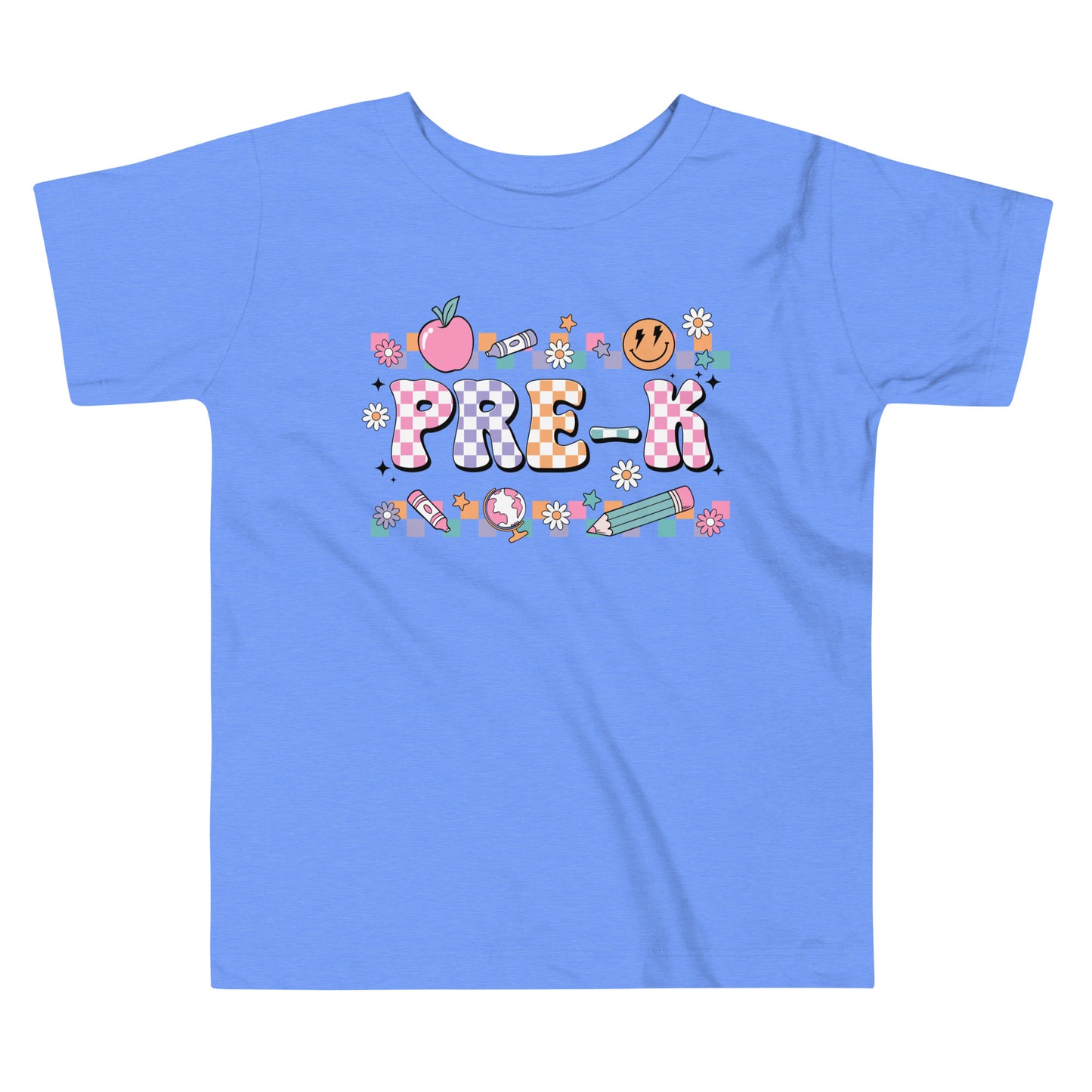 Pre-K T-Shirt Retro Checker Top, Back to School, Toddler Short Sleeve Tee