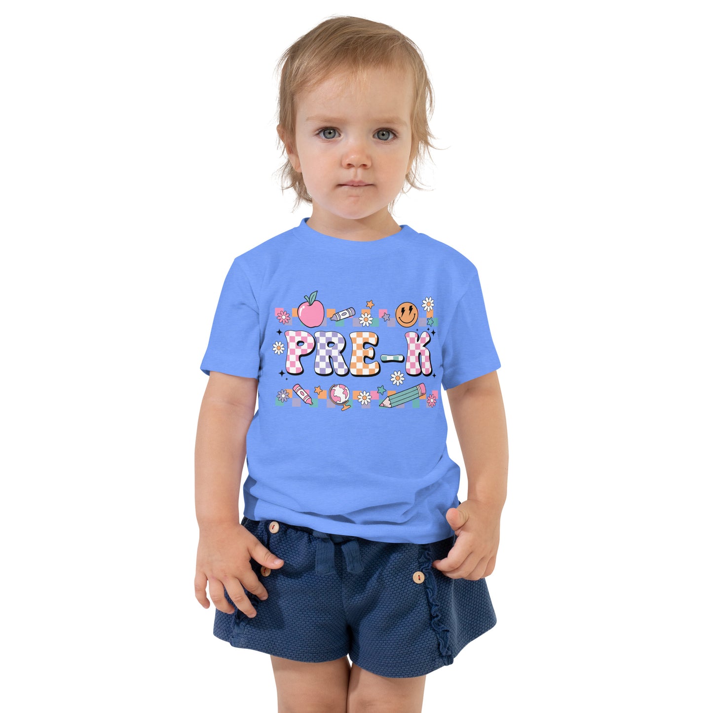 Pre-K T-Shirt Retro Checker Top, Back to School, Toddler Short Sleeve Tee