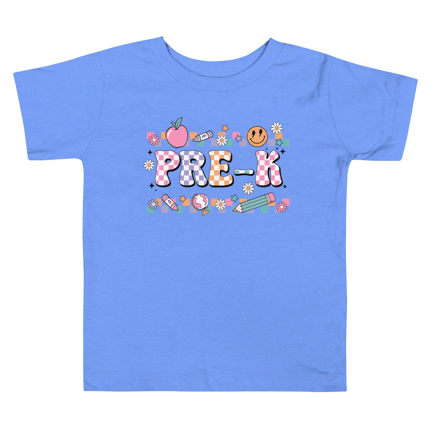 Pre-K T-Shirt Retro Checker Top, Back to School, Toddler Short Sleeve Tee