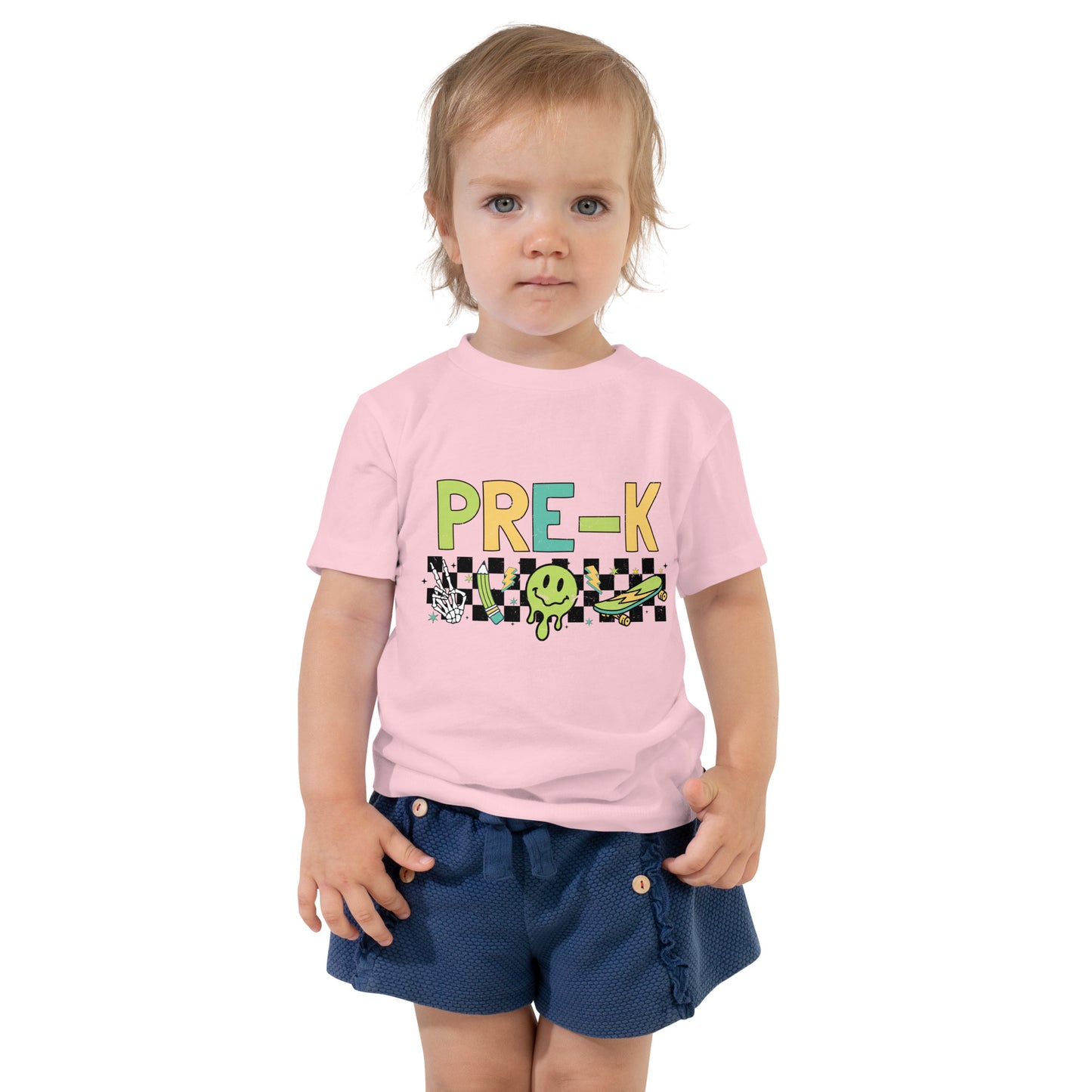 Pre-K T-Shirt Retro Skate Natural Shirt, Back to School T-Shirt Toddler