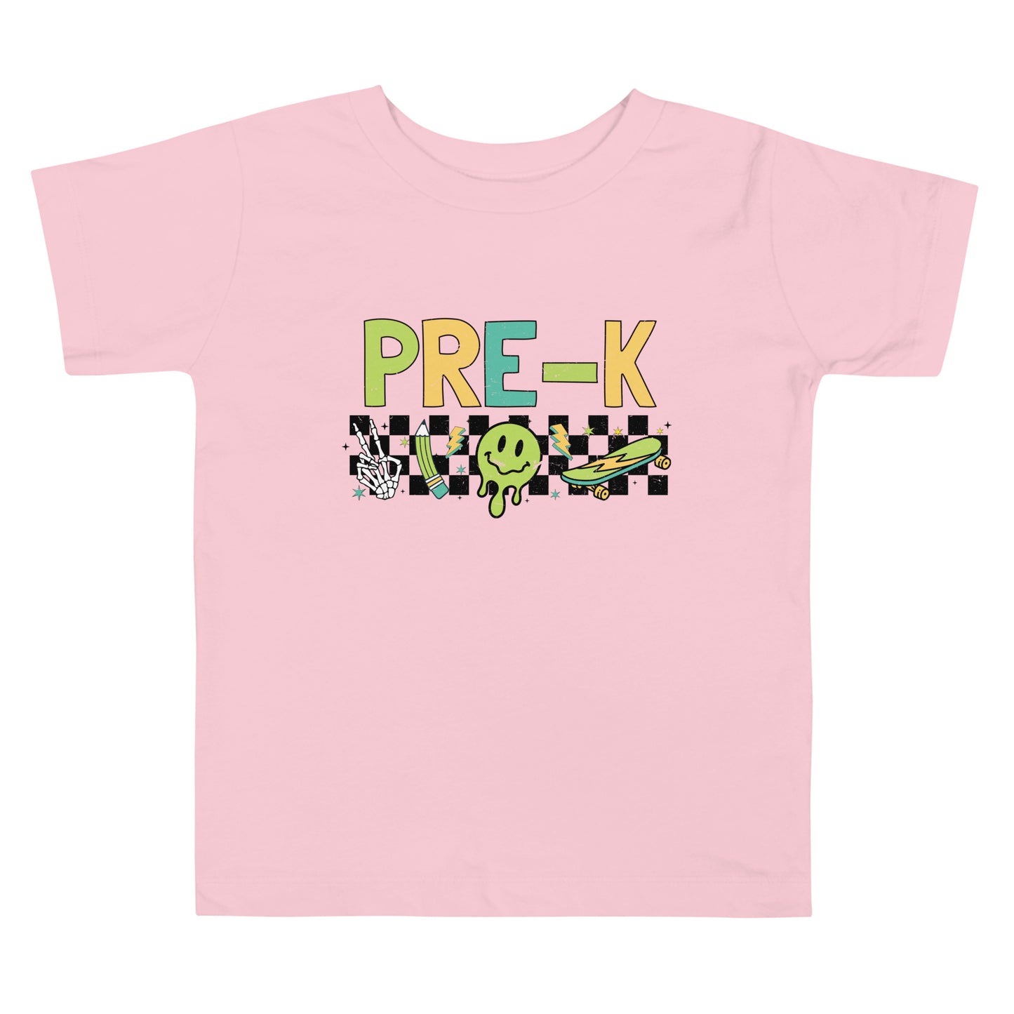 Pre-K T-Shirt Retro Skate Natural Shirt, Back to School T-Shirt Toddler