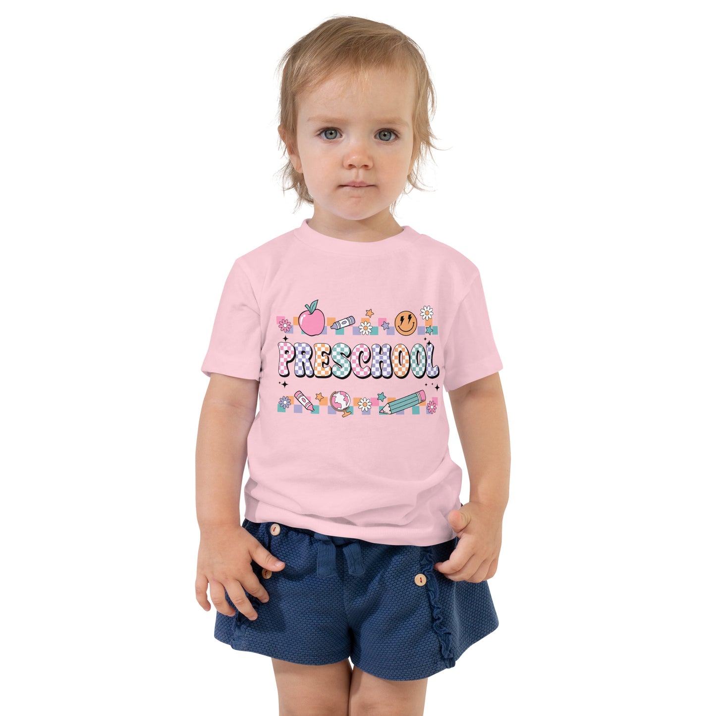 Preschool T-Shirt Retro Checker Top, Back to School, Toddler Short Sleeve Tee