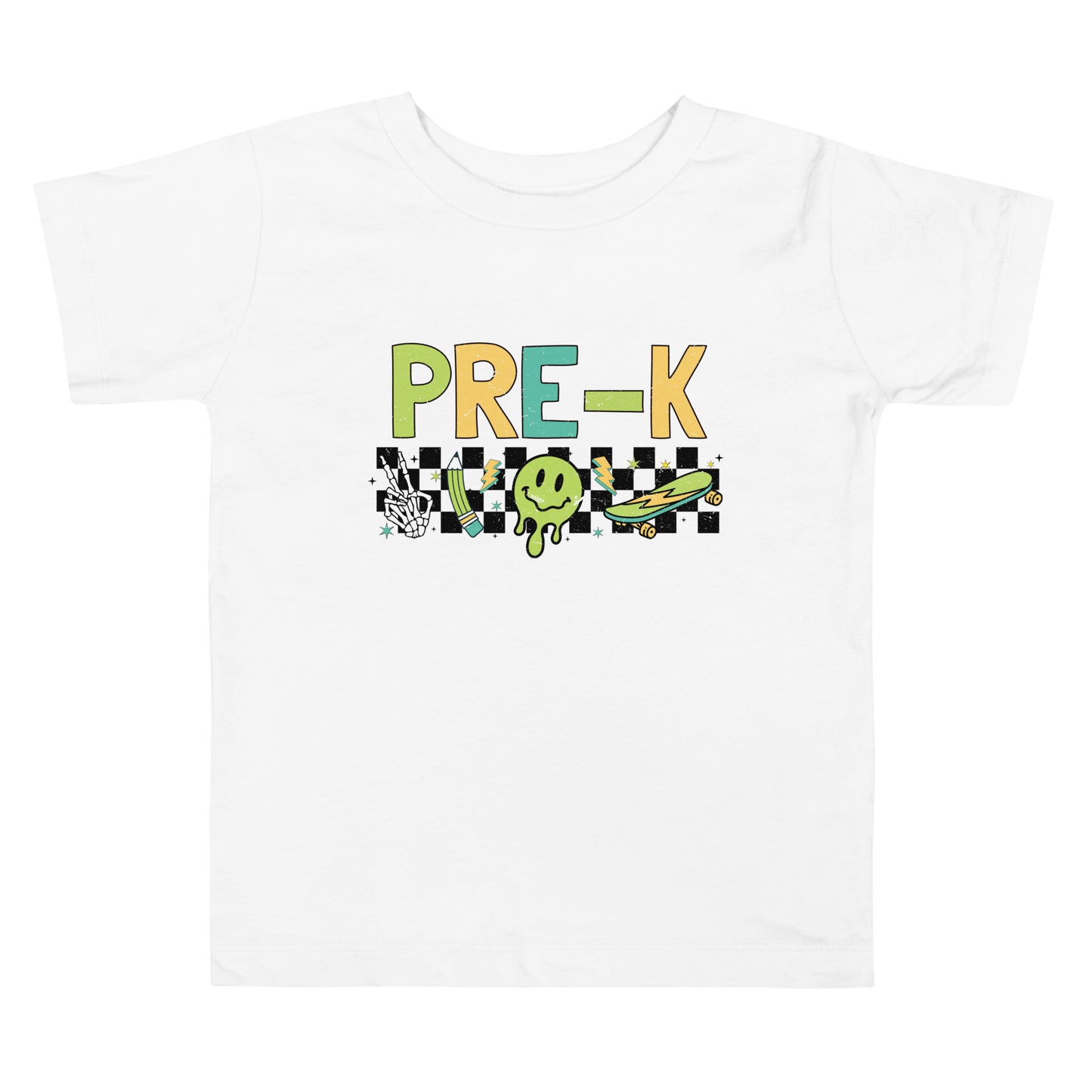 Pre-K T-Shirt Retro Skate Natural Shirt, Back to School T-Shirt Toddler