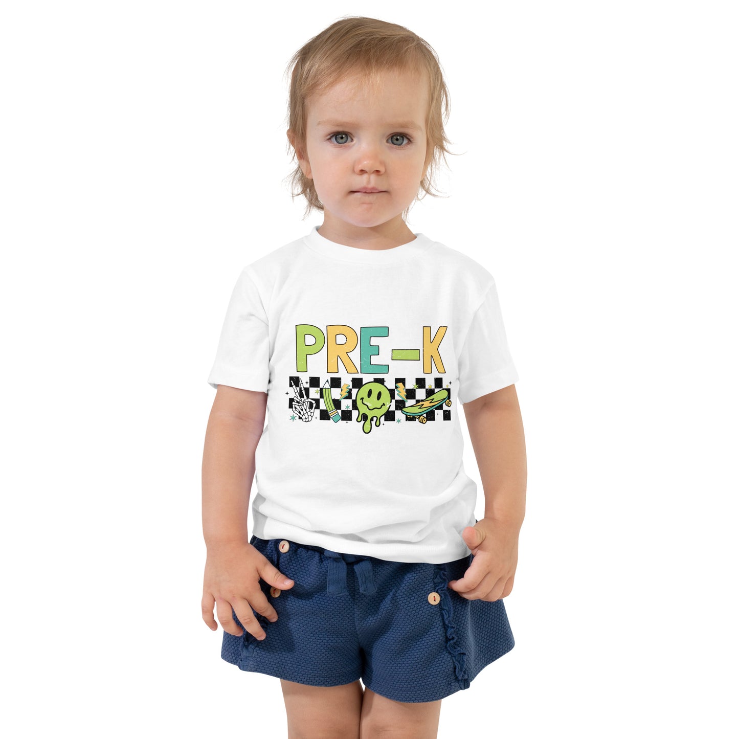 Pre-K T-Shirt Retro Skate Natural Shirt, Back to School T-Shirt Toddler