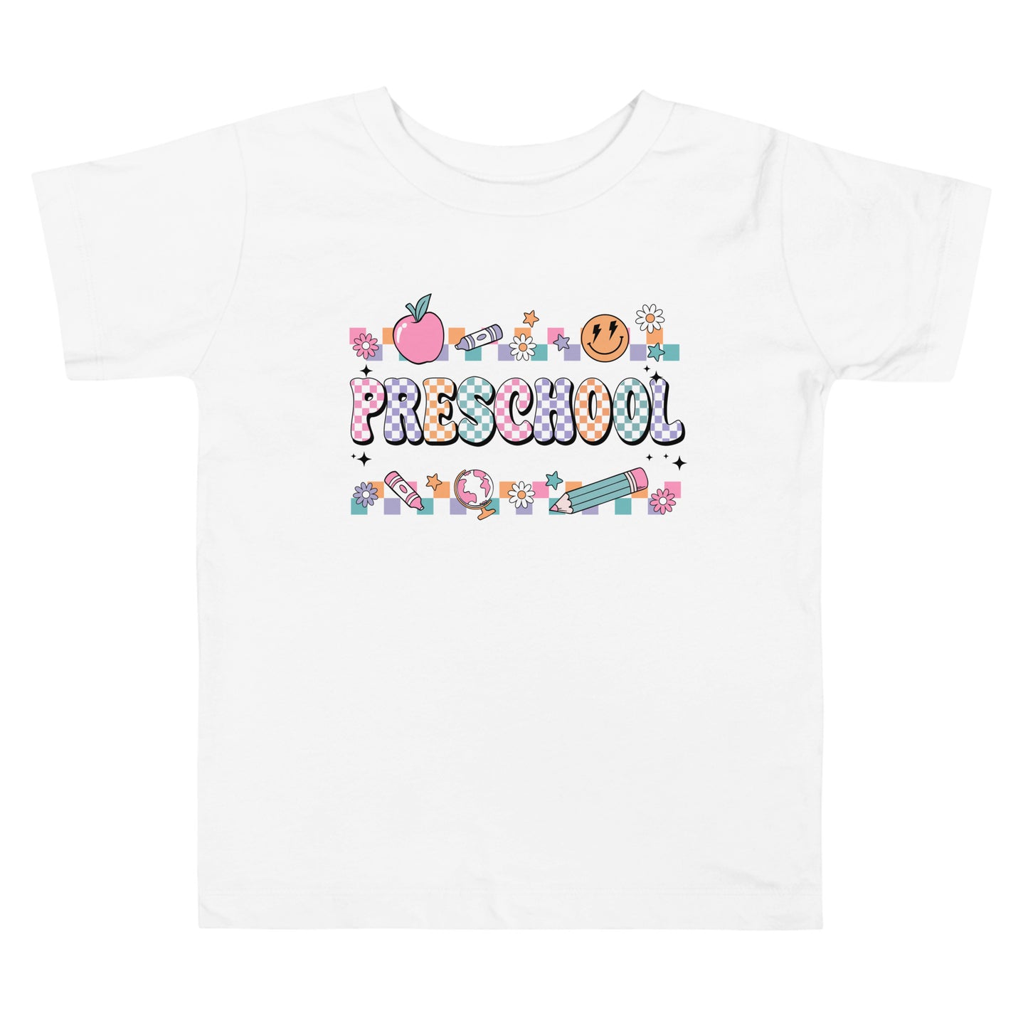 Preschool T-Shirt Retro Checker Top, Back to School, Toddler Short Sleeve Tee