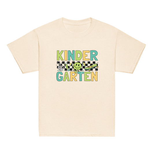 Kindergarten T-Shirt Retro Skate Natural Shirt, Back to School T-Shirt Kids