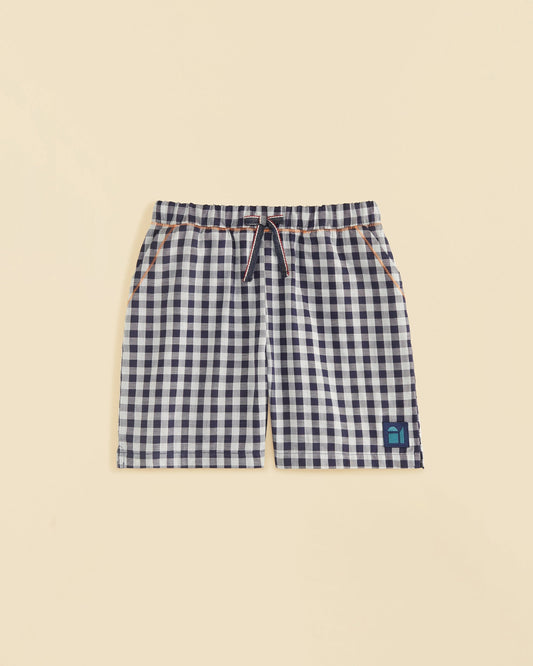 Navy Gingham Shorts