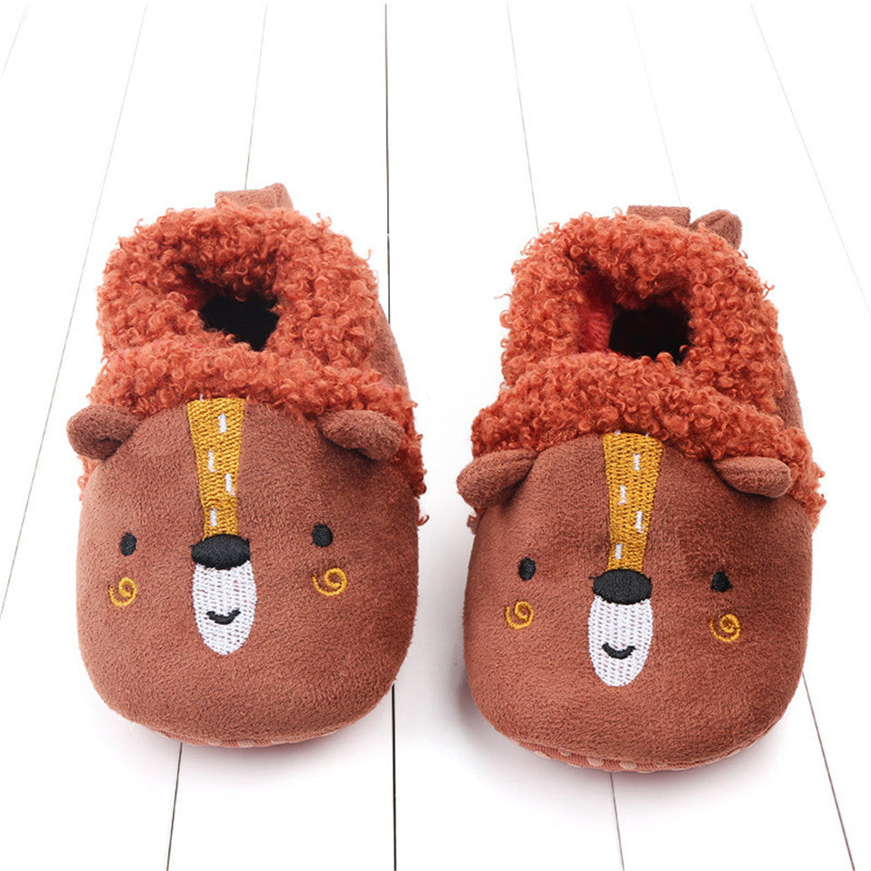 Newborn Infant Baby Shoes Anti-slip First Walker Animal Slippers