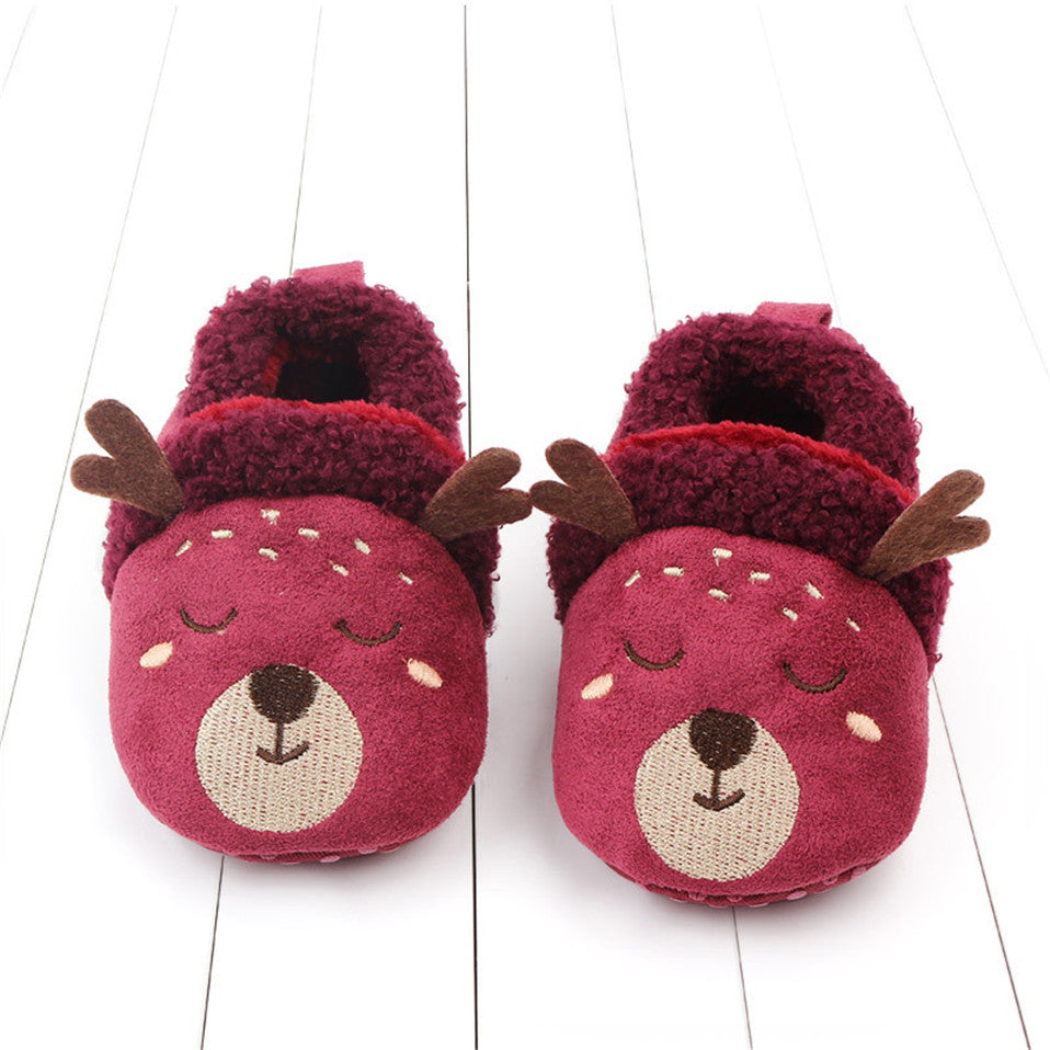 Newborn Infant Baby Shoes Anti-slip First Walker Animal Slippers