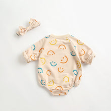 Load image into Gallery viewer, Baby Bodysuit Boys Girls Jumpsuits Cotton Infant One Piece With Headband Bow Bubble Romper
