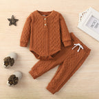 Adorable Knit Baby Girl Boy 2 Piece Long Sleeve Sweater Romper And Pants