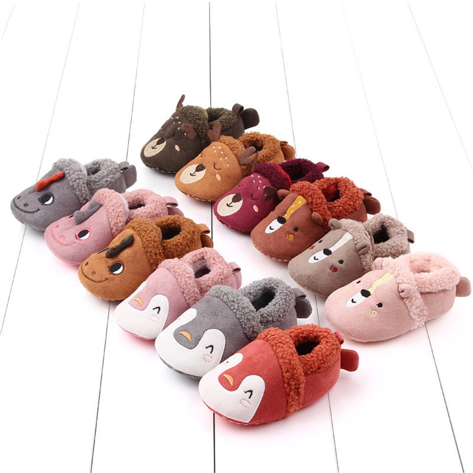 Newborn Infant Baby Shoes Anti-slip First Walker Animal Slippers