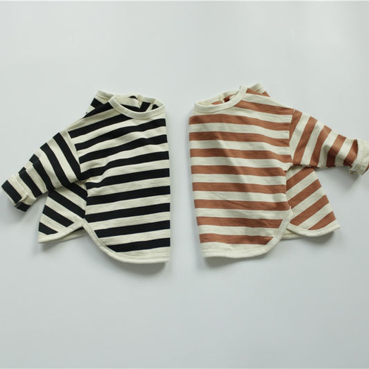 Baby Toddler Boy Girl Kids Striped T-shirts Loose Long Sleeve Tops Children Tees