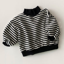 Load image into Gallery viewer, Baby Toddler Boys Girls Kids Striped Top Warm High-neck Sweatshirt Cotton Sweater Top

