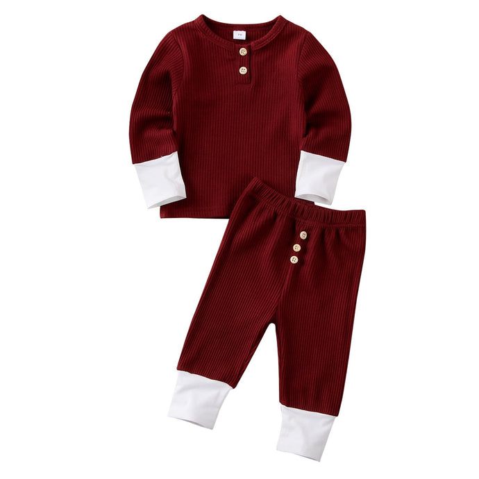 Toddler Baby Girl Boy Clothes Set Cotton Long Sleeve Top Pants Infant Outfits Set
