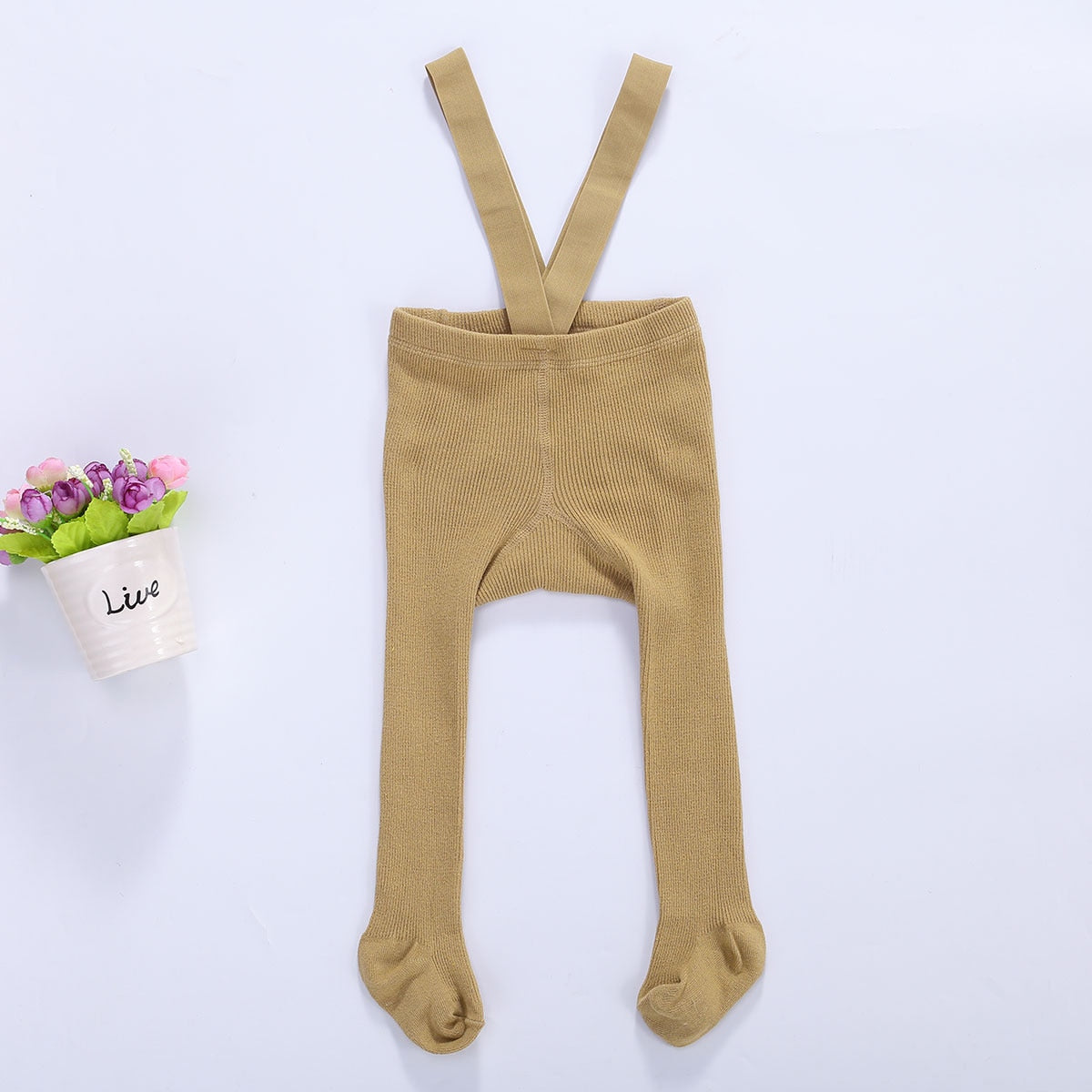 Baby Cotton Suspender Leggings Infants Baby Girls Boys Cute Solid Color High Waist Overall Leggings Tights Socks