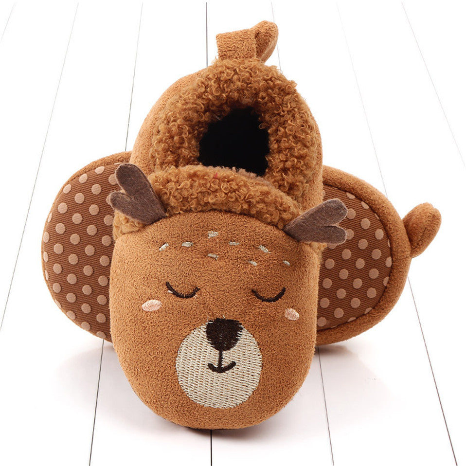 Newborn Infant Baby Shoes Anti-slip First Walker Animal Slippers