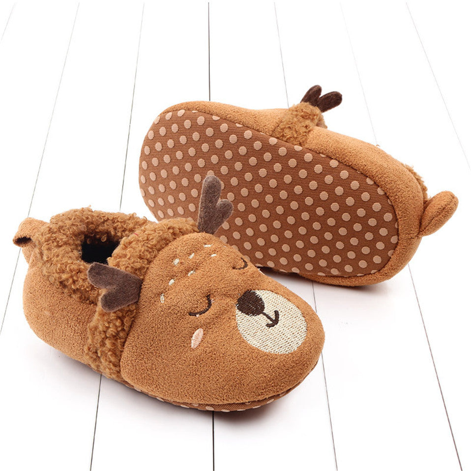 Newborn Infant Baby Shoes Anti-slip First Walker Animal Slippers