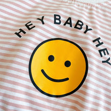 Load image into Gallery viewer, Baby Bodysuits Boys Girls Jumpsuits Infant  Striped One Piece Hey Baby Hey Short Sleeve Bubble Romper
