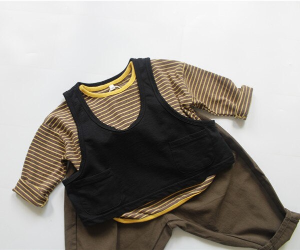 Toddler Boys Girls Kids Striped Long Sleeve Tops Casual Tees Children Clothes