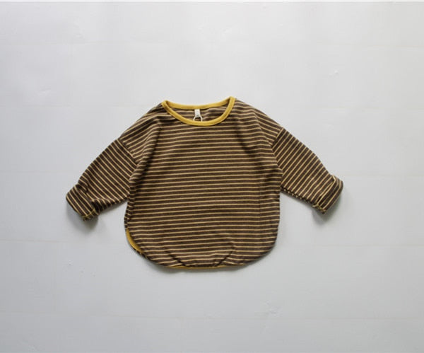 Toddler Boys Girls Kids Striped Long Sleeve Tops Casual Tees Children Clothes