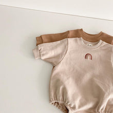 Load image into Gallery viewer, Baby rainbow bodysuit o neck baby boys girls one piece long sleeve bubble romper
