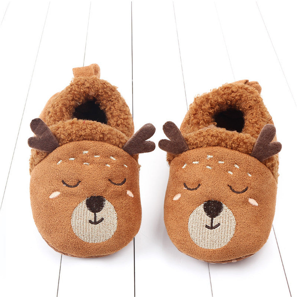 Newborn Infant Baby Shoes Anti-slip First Walker Animal Slippers