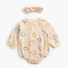 Load image into Gallery viewer, Baby Bodysuit Boys Girls Jumpsuits Cotton Infant One Piece With Headband Bow Bubble Romper
