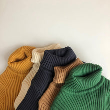Load image into Gallery viewer, Toddler Baby Boy Girl Winter Autumn Kids Sweater Solid Pullover Turtleneck Knitwear Top
