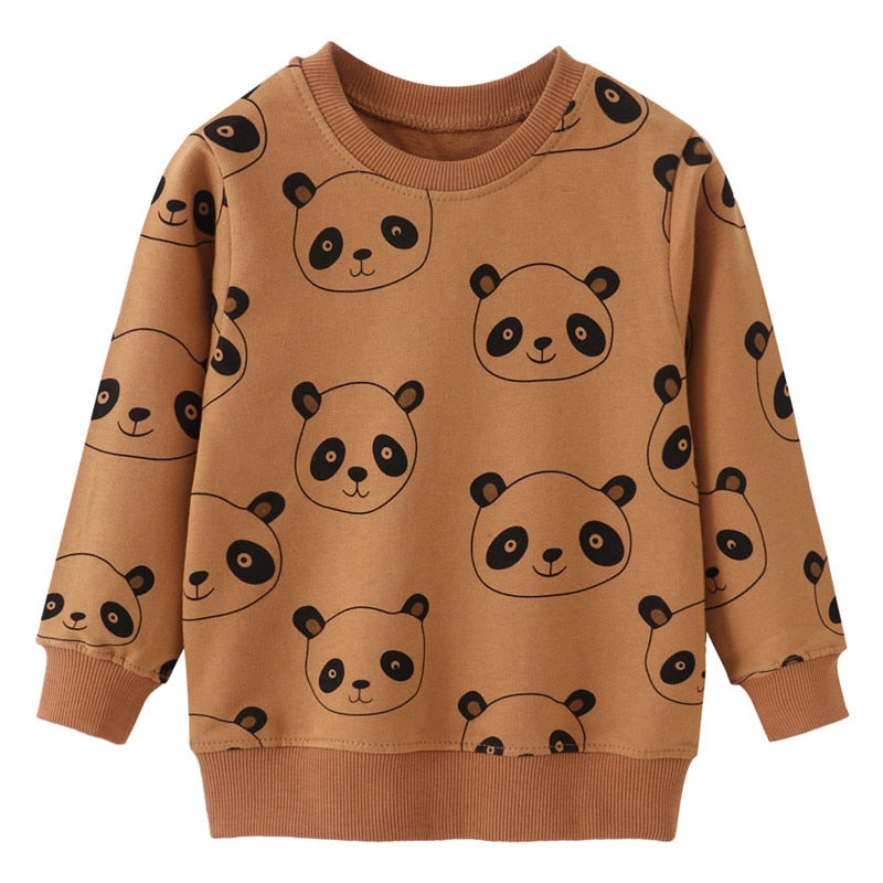 2-7Y Toddler Kids Sweatshirts Clothes Autumn Tops Rainbow Panda Car Pineapple Styles