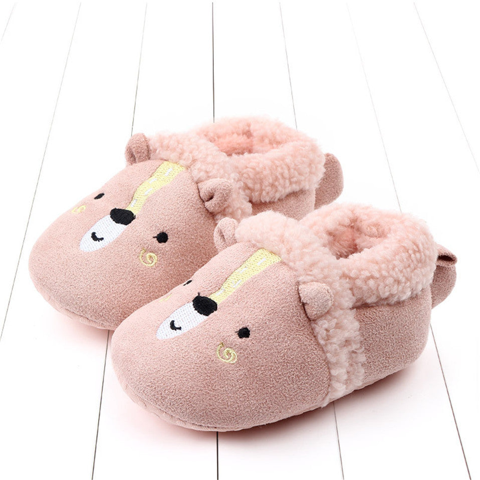 Newborn Infant Baby Shoes Anti-slip First Walker Animal Slippers