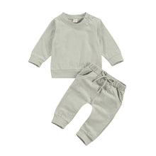 Load image into Gallery viewer, Baby Girl Boy Clothing Set Long Sleeve Solid Cotton Top Long Pant 2Pcs Fall Outfit Set
