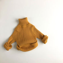 Load image into Gallery viewer, Toddler Baby Boy Girl Winter Autumn Kids Sweater Solid Pullover Turtleneck Knitwear Top
