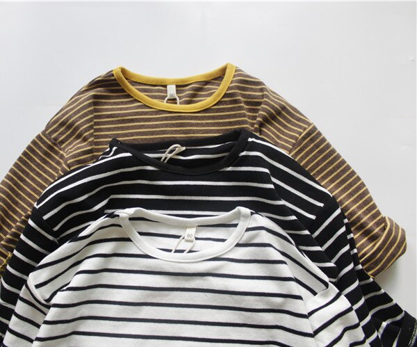 Toddler Boys Girls Kids Striped Long Sleeve Tops Casual Tees Children Clothes