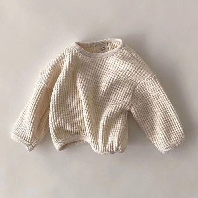 Waffle Knit Baby Girl Boy Toddler Long Sleeve Top
