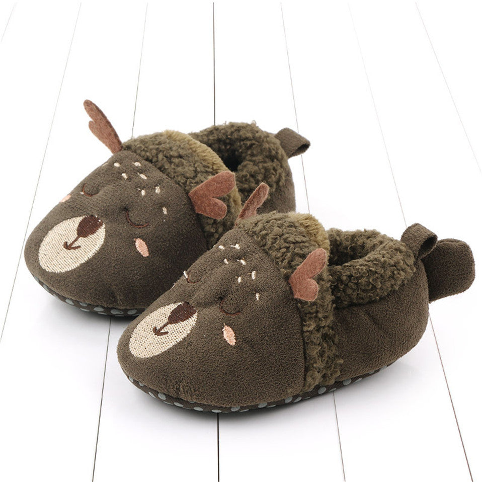 Newborn Infant Baby Shoes Anti-slip First Walker Animal Slippers