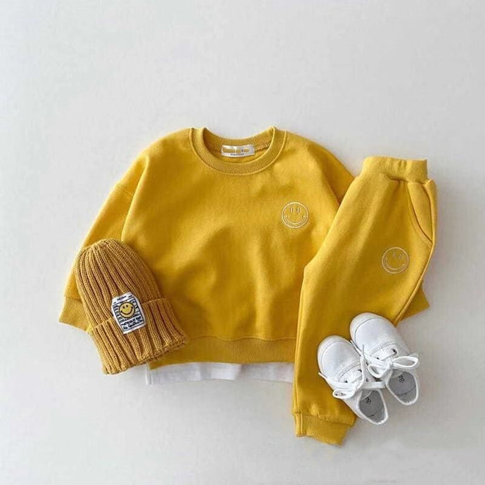 Toddler Baby Boy Girl Clothes Set Sweatshirt and Sweatpants Smile Face Outfit