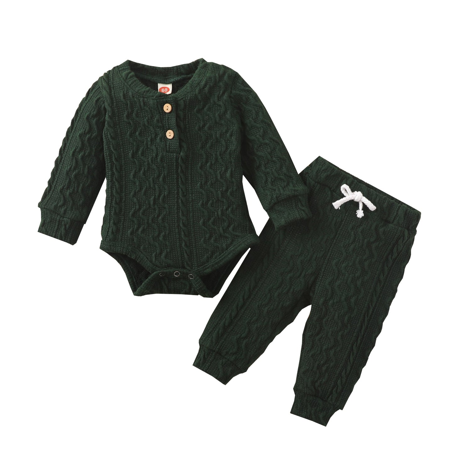 Adorable Knit Baby Girl Boy 2 Piece Long Sleeve Sweater Romper And Pants