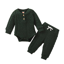 Load image into Gallery viewer, Adorable Knit Baby Girl Boy 2 Piece Long Sleeve Sweater Romper And Pants
