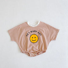 Load image into Gallery viewer, Baby Bodysuits Boys Girls Jumpsuits Infant  Striped One Piece Hey Baby Hey Short Sleeve Bubble Romper
